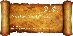 Pusztay Valéria névjegykártya