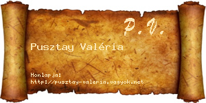 Pusztay Valéria névjegykártya